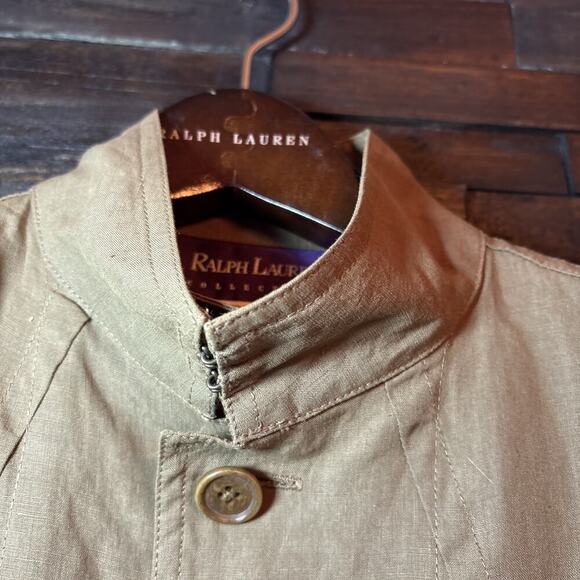 Vintage Ralph Lauren Purple Label Field Jacket 1994 Runway Linen 12 Safari Army - Picture 4 of 12